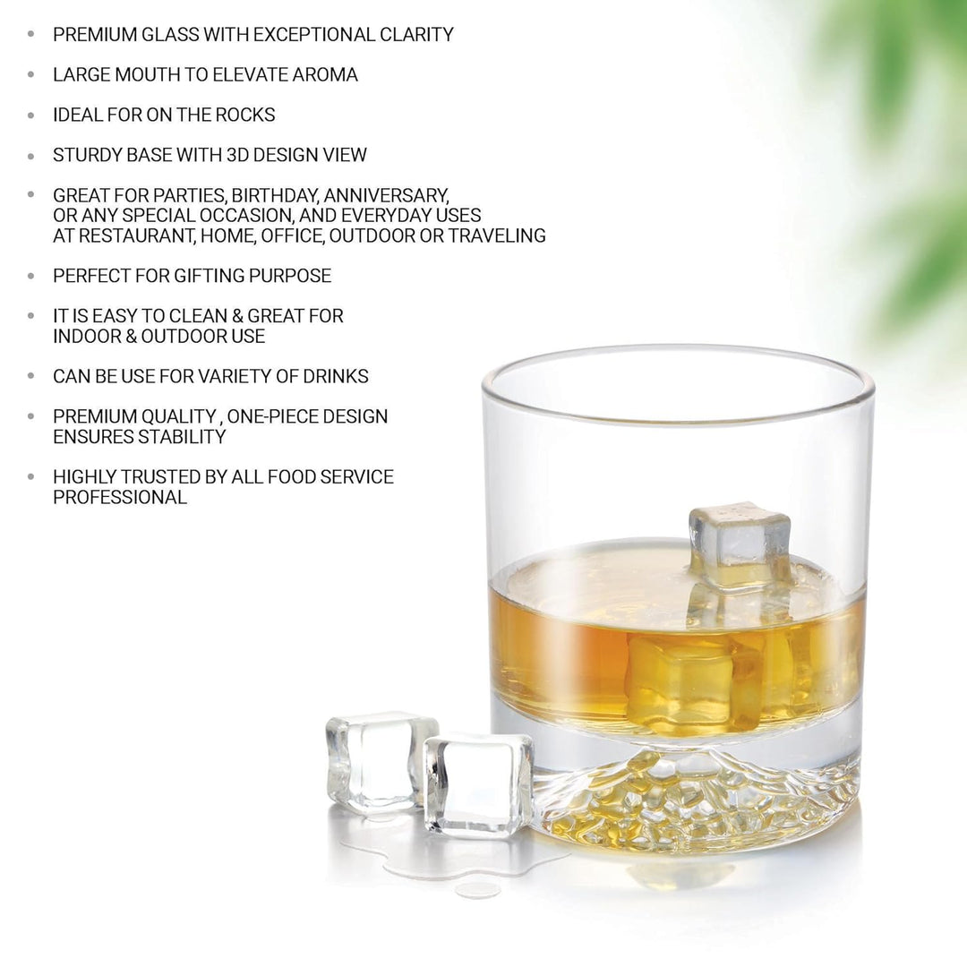 3D Gabbro On The Rocks Glass Water Tumblers Features