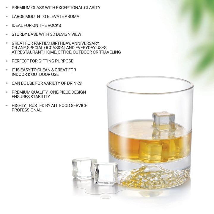 3D Gabbro On The Rocks Glass Water Tumblers Features