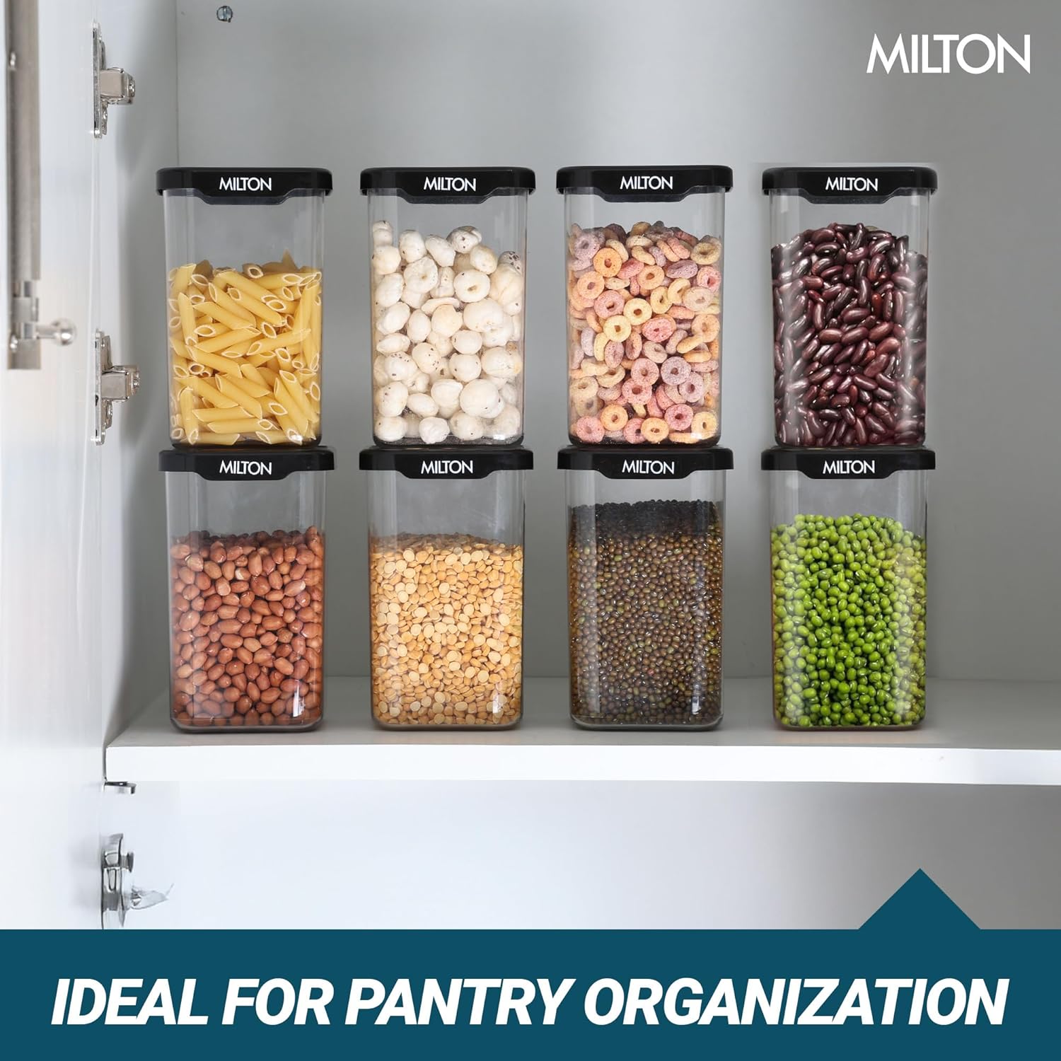Square Containers for Kitchen Storage - Set of 6 (Milton)