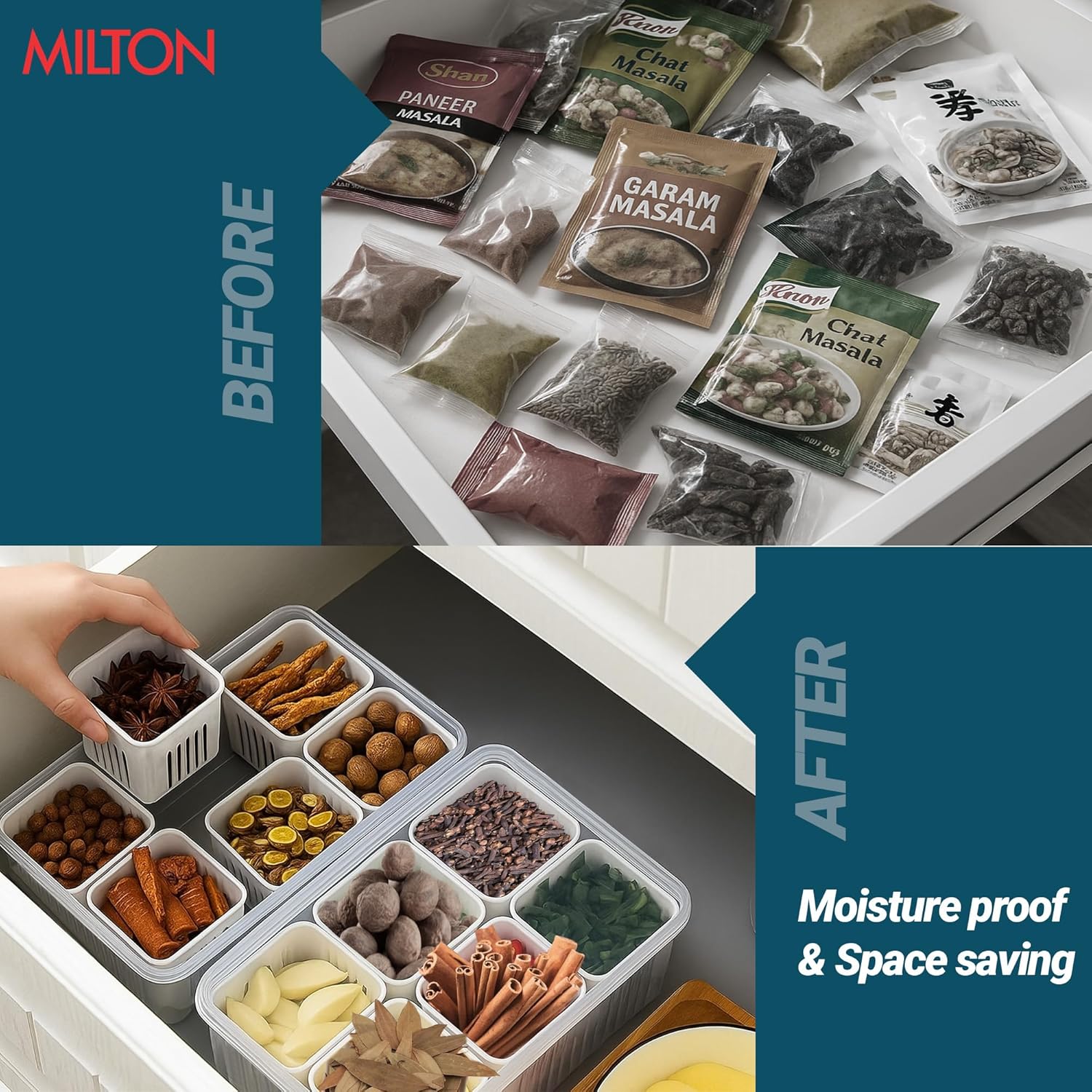 6 Grid Fridge Storage Containers (Milton)