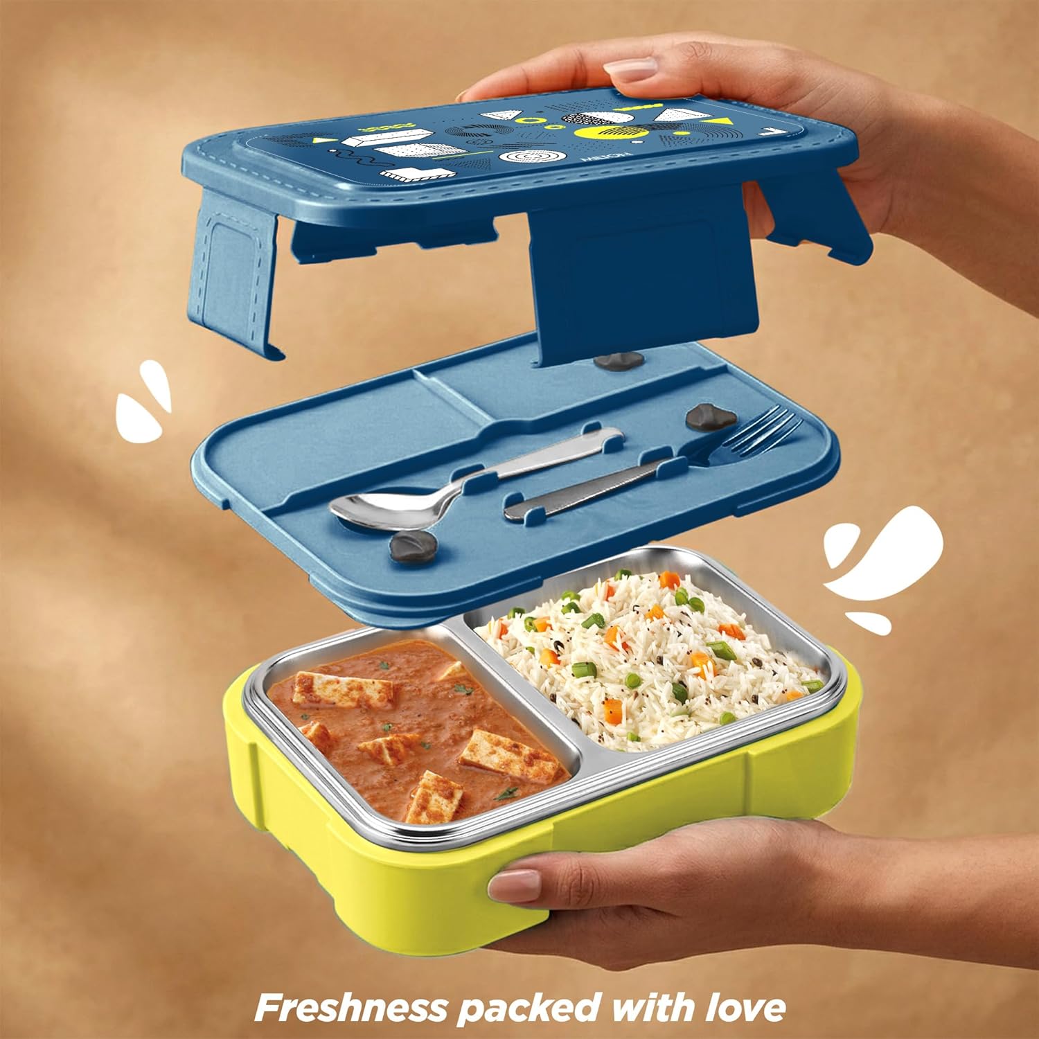 Bravo 2 Steel Thermoware Lunchbox (Milton)