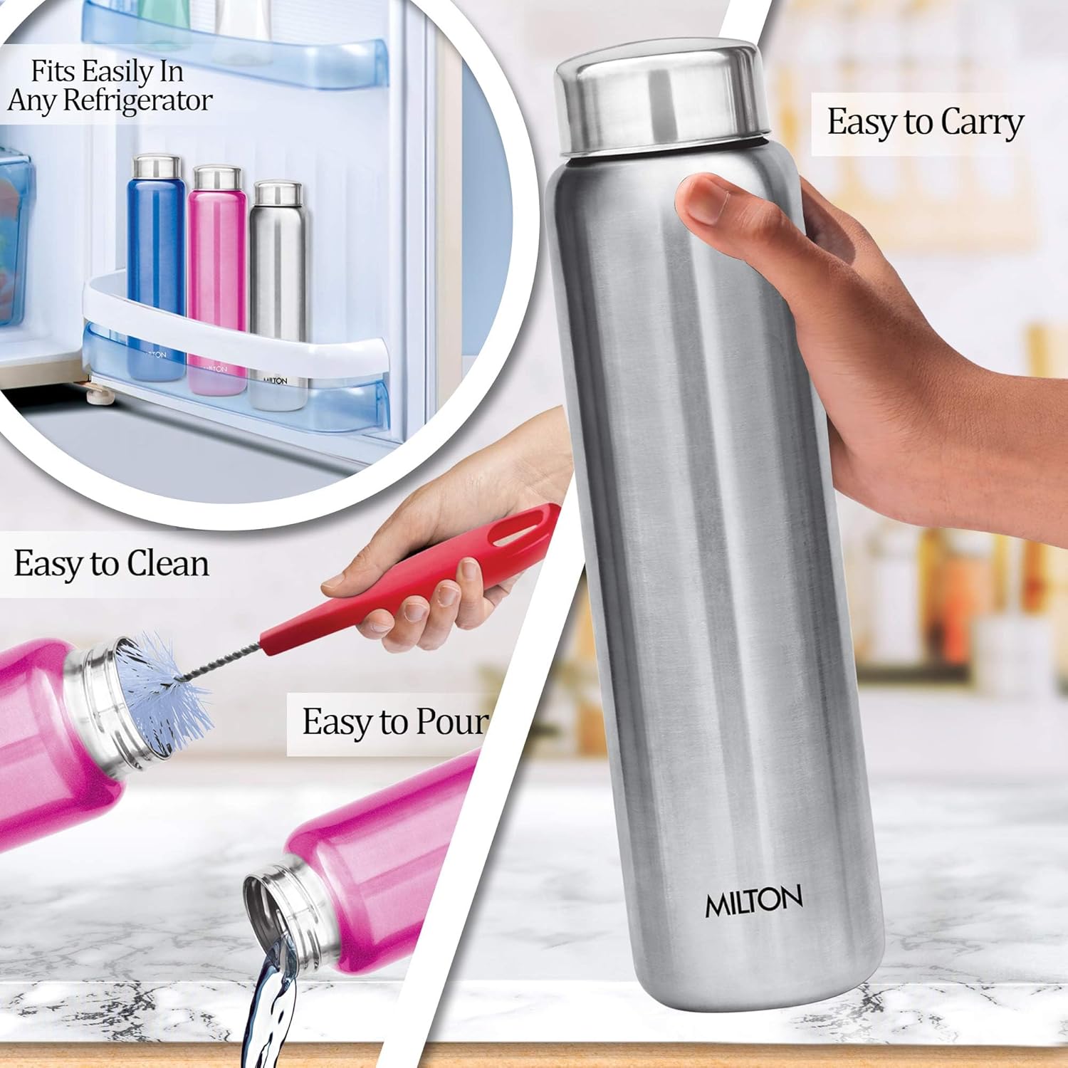 Aqua Stainless Steel Bottle (Milton)