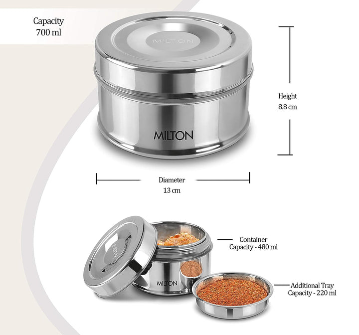 Steel Snack Stainless Steel Tiffin (Milton)
