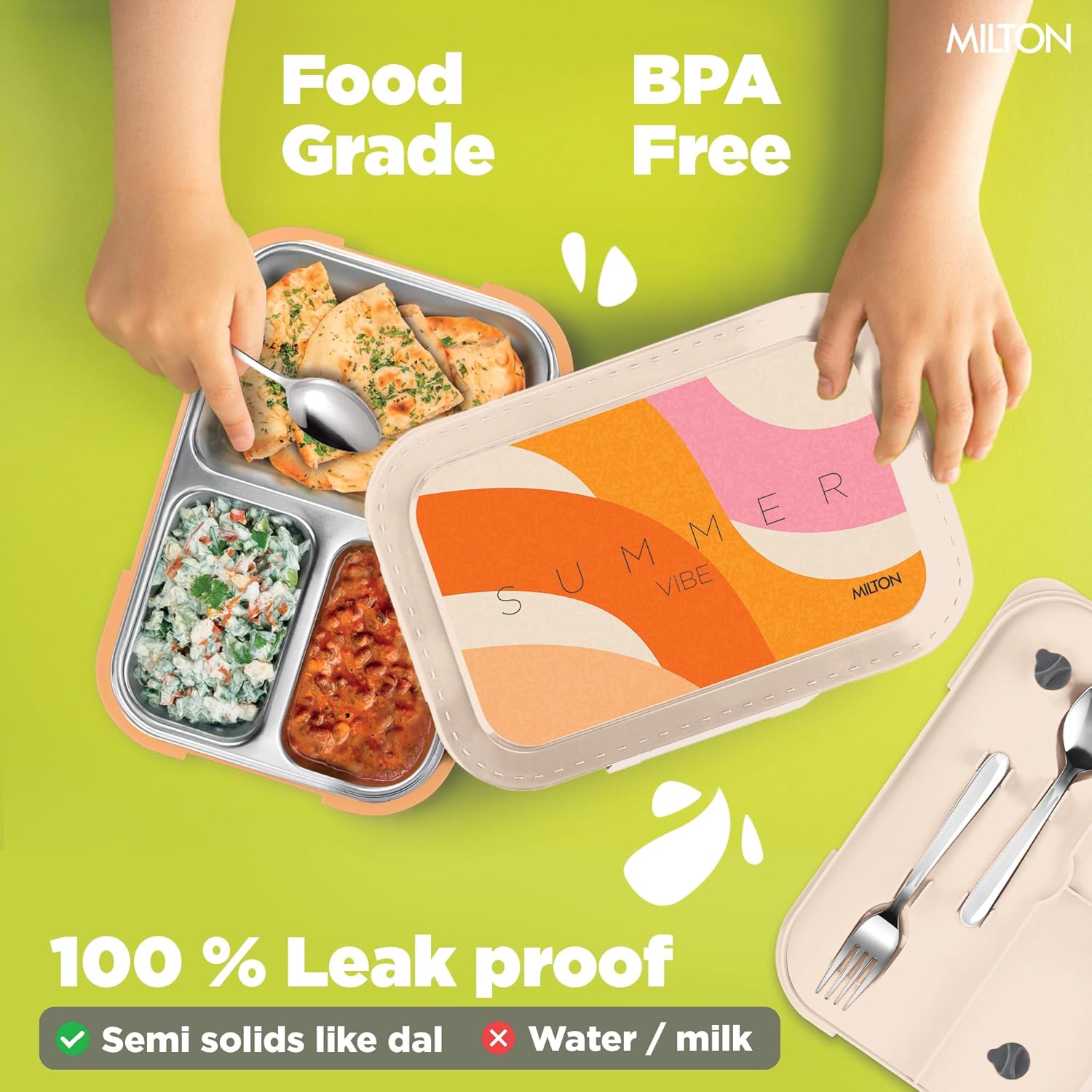 Bravo 3 Steel Thermoware Lunchbox (Milton)