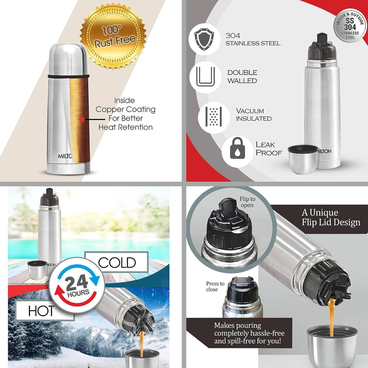 Go Electro Kettle 1.5 L + Flip Lid Bottle 350 ML Combo (Milton)