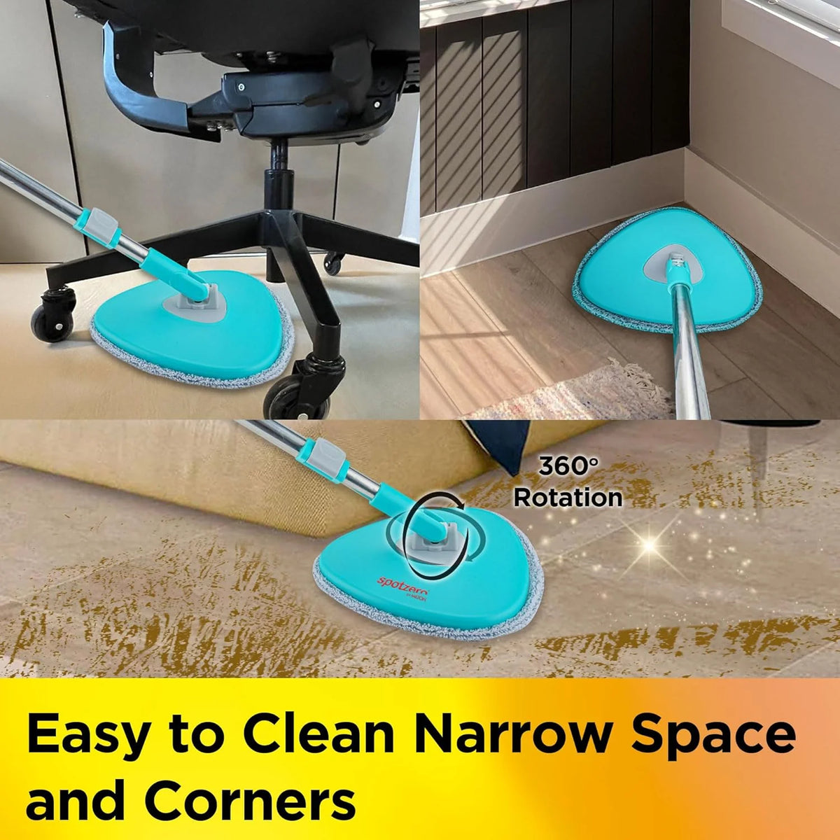 Fresh Flow Flat Squeeze Mop Kitchen Utility Combo (Spotzero by Milton)