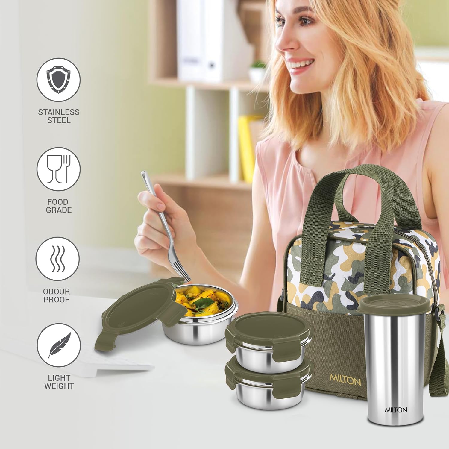 Milton Camo Feast Stainless Steel Lunch Box Benefits