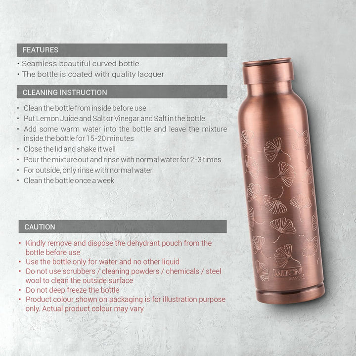 Milton Copper Elegante Bottle Gift Set Cleaning Instructions