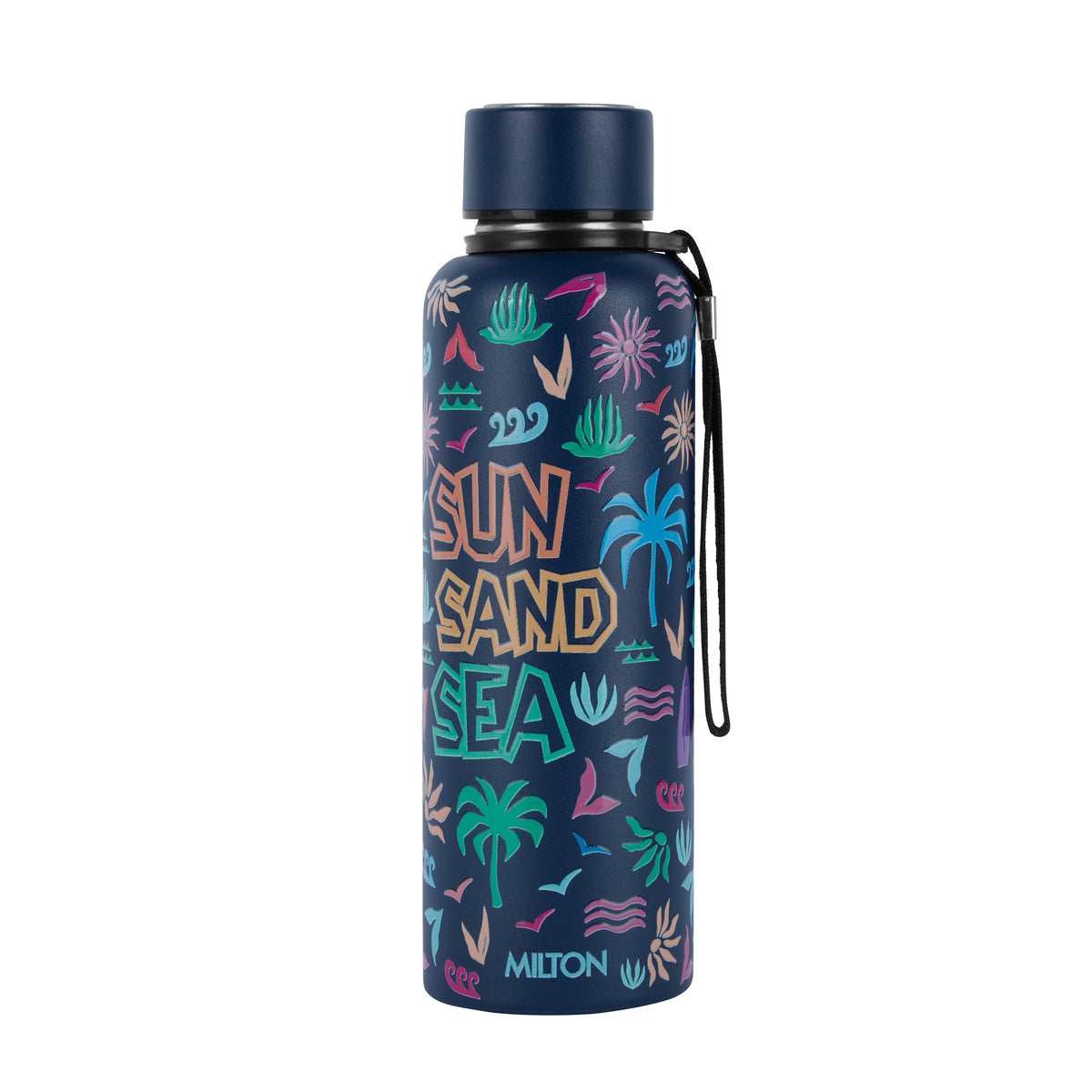 Sun Sand Sea 3D UV Printed Aura Thermosteel Bottle (Milton) - 650 ml / Dark Blue