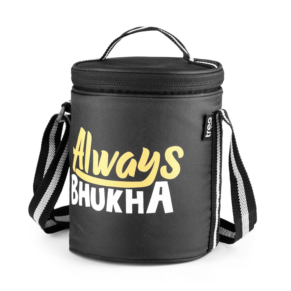 "Always Bhukha" - Glass Tiffin with Printed Jacket