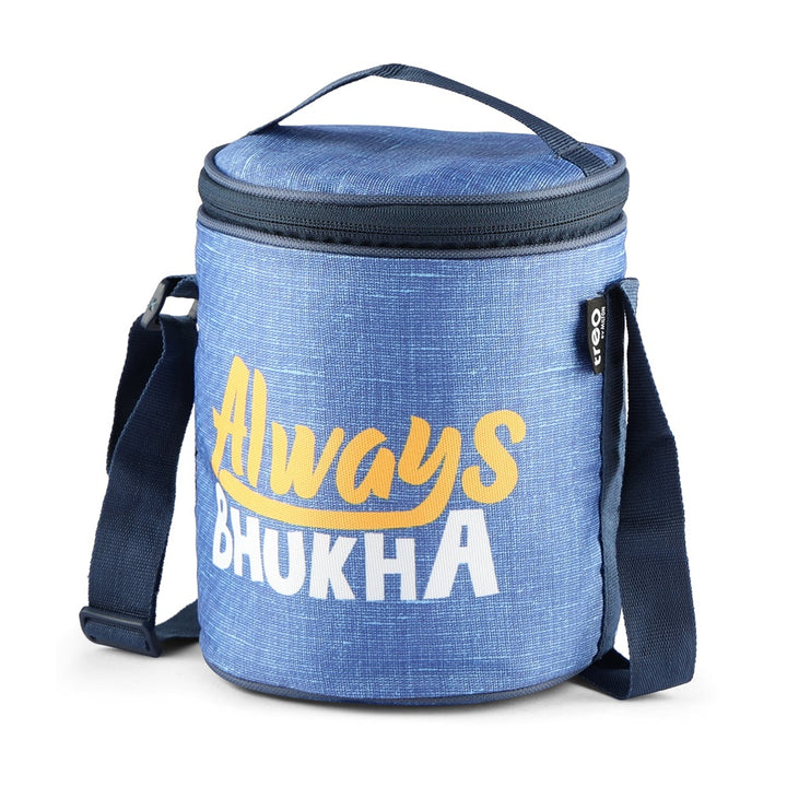 "Always Bhukha" - Glass Tiffin with Printed Jacket (Milton)