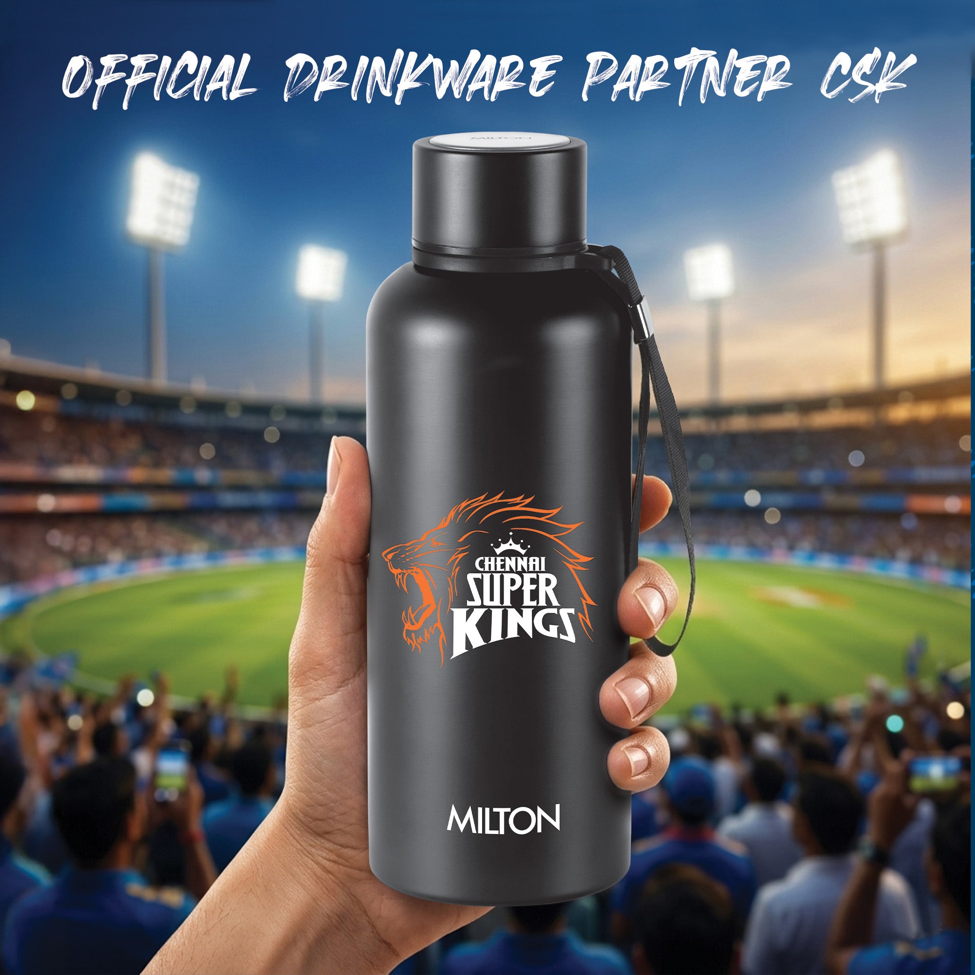 Sports Aura UV Printing Thermosteel Bottle - Chennai Super Kings (CSK) - Milton
