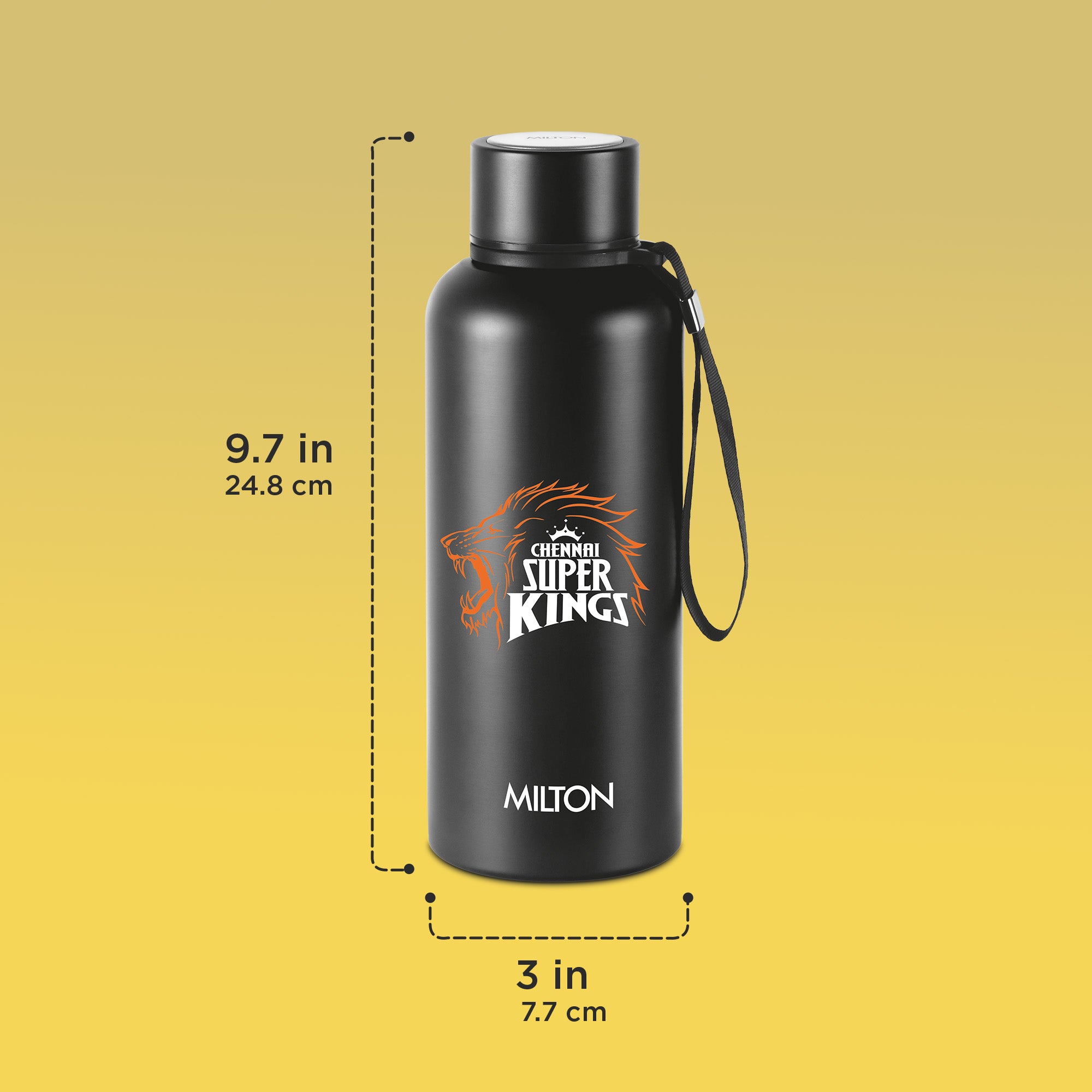 Sports Aura UV Printing Thermosteel Bottle - Chennai Super Kings (CSK) - Milton