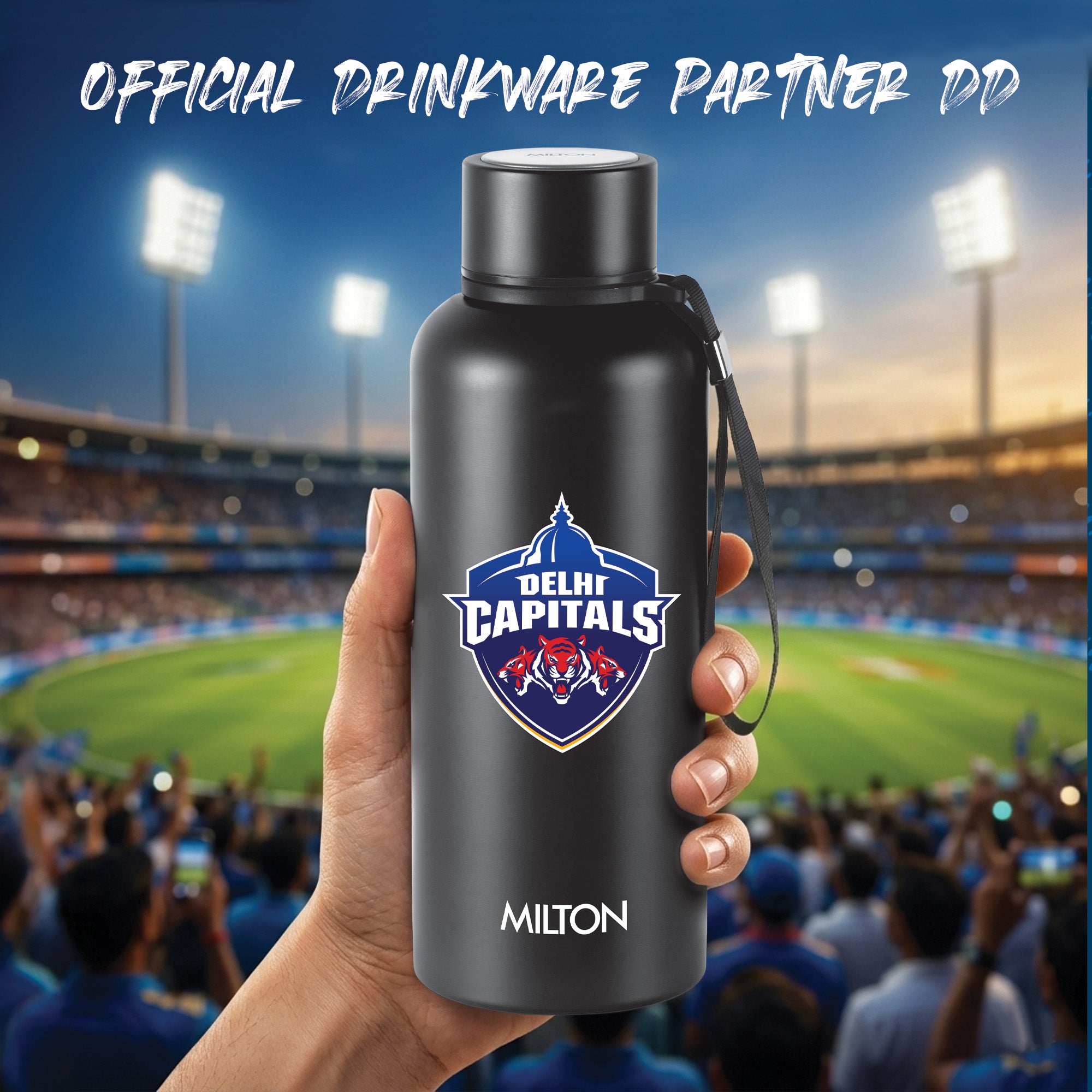 Sports Aura UV Printing Thermosteel Bottle - Delhi Capitals (DC) - Milton