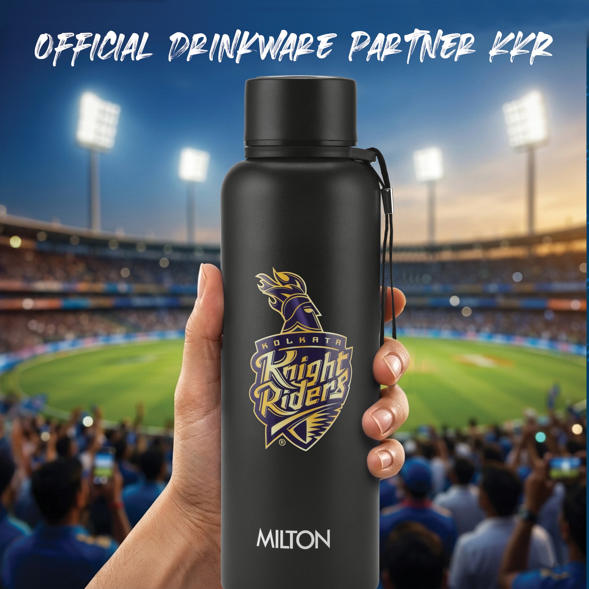 Sports Aura UV Printing Thermosteel Bottle - Kolkata Knight Riders (KKR) - Milton