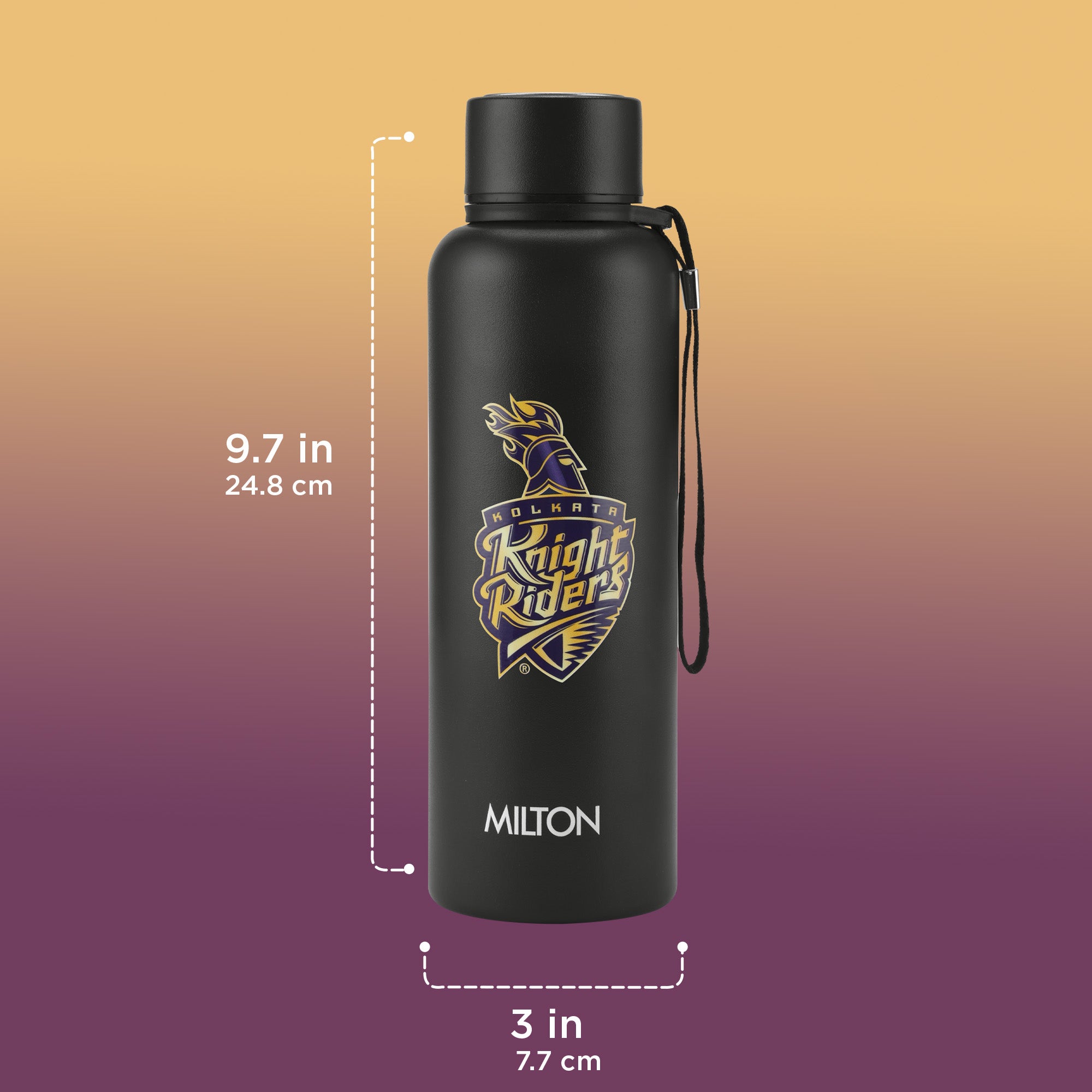 Sports Aura UV Printing Thermosteel Bottle - Kolkata Knight Riders (KKR) - Milton