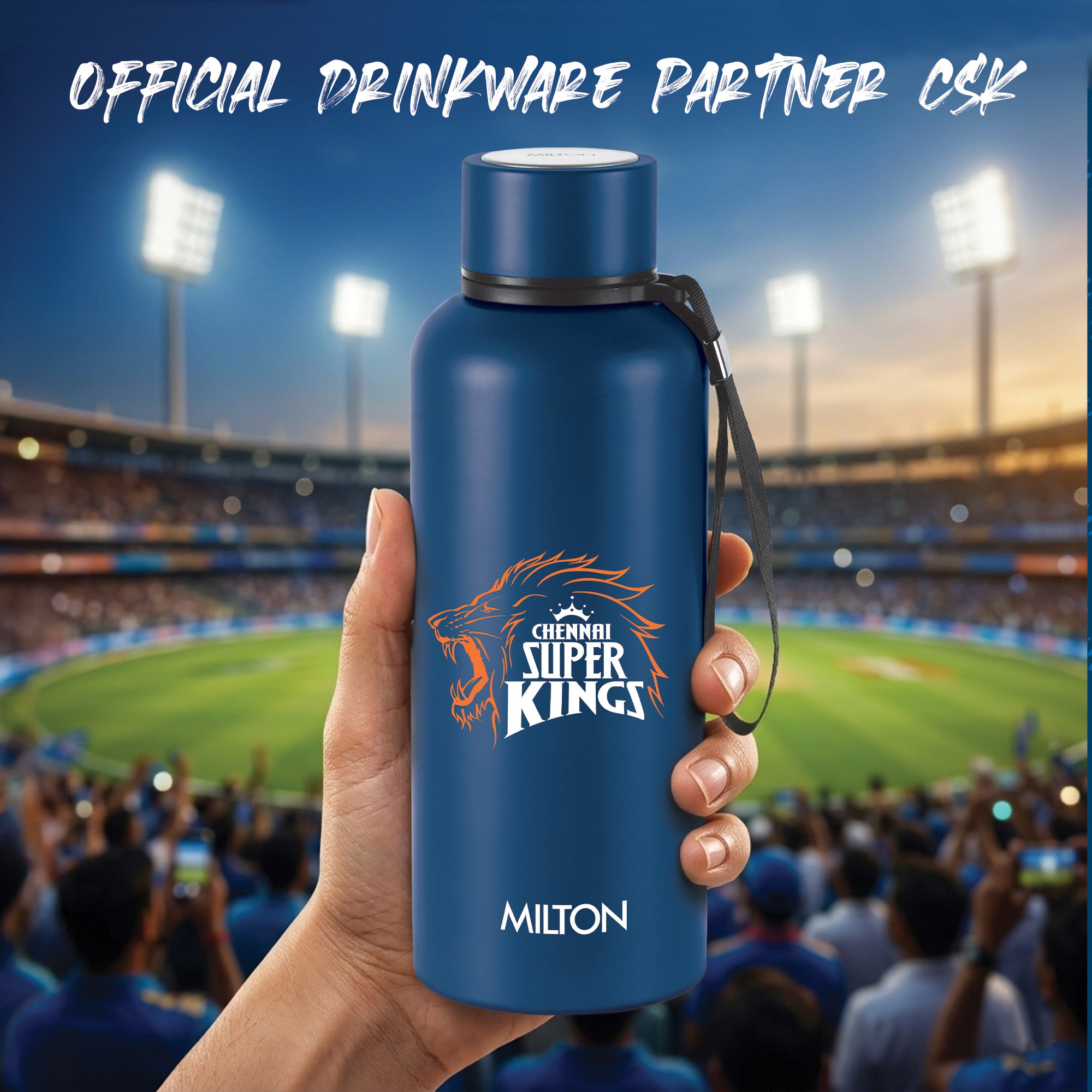 Sports Aura UV Printing Thermosteel Bottle - Chennai Super Kings (CSK) - Milton