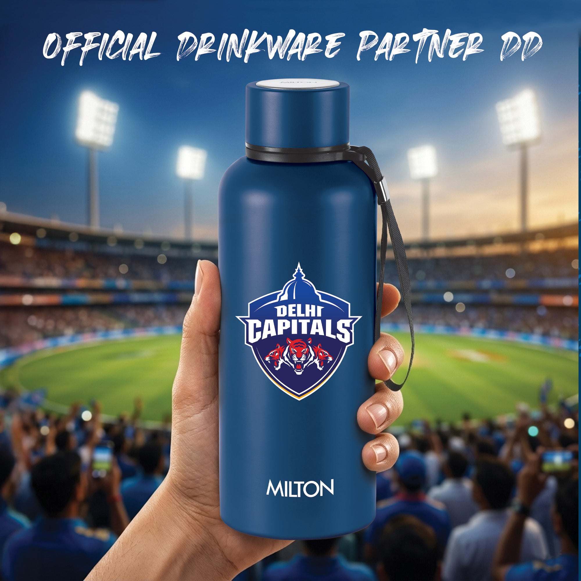 Sports Aura UV Printing Thermosteel Bottle - Delhi Capitals (DC) - Milton