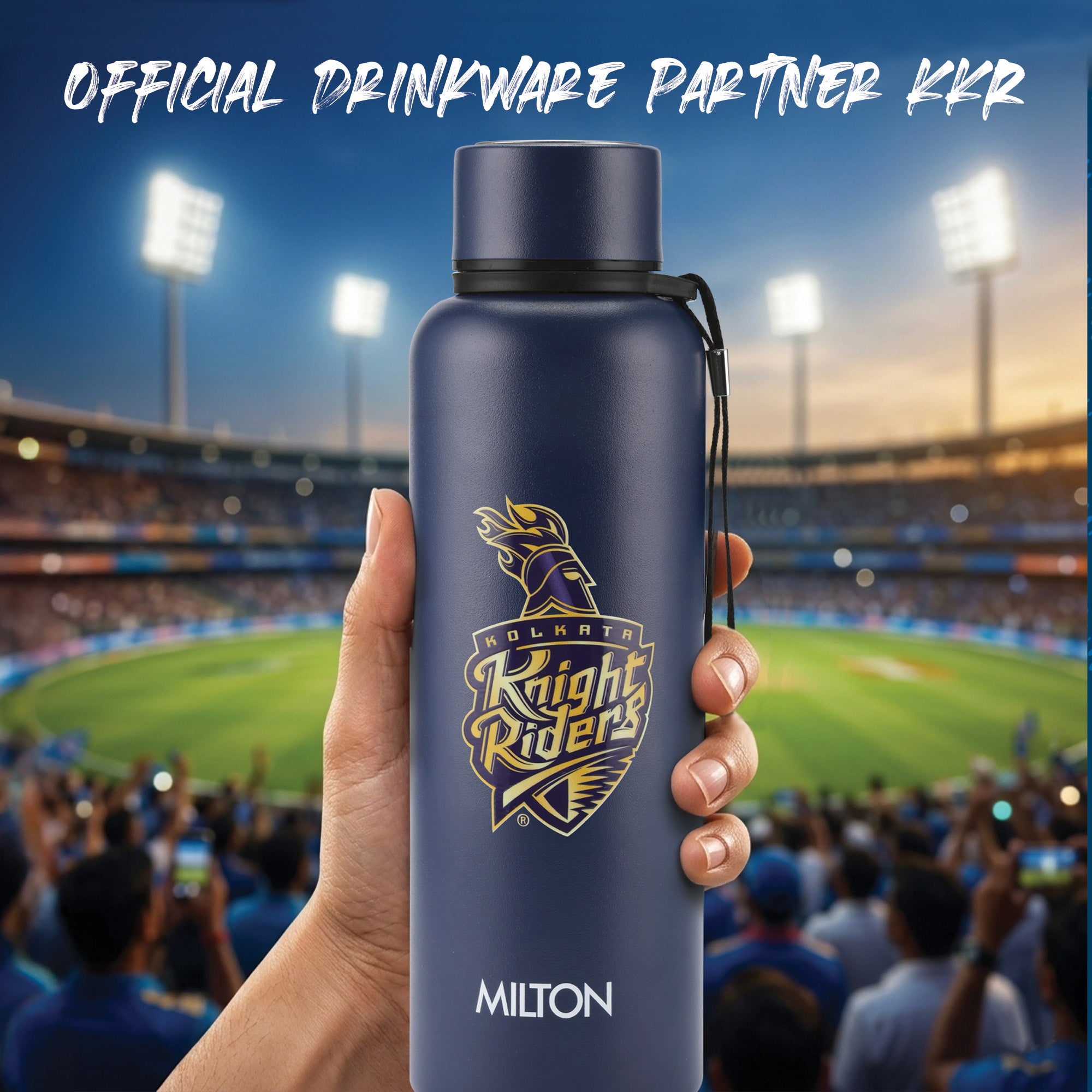 Sports Aura UV Printing Thermosteel Bottle - Kolkata Knight Riders (KKR) - Milton