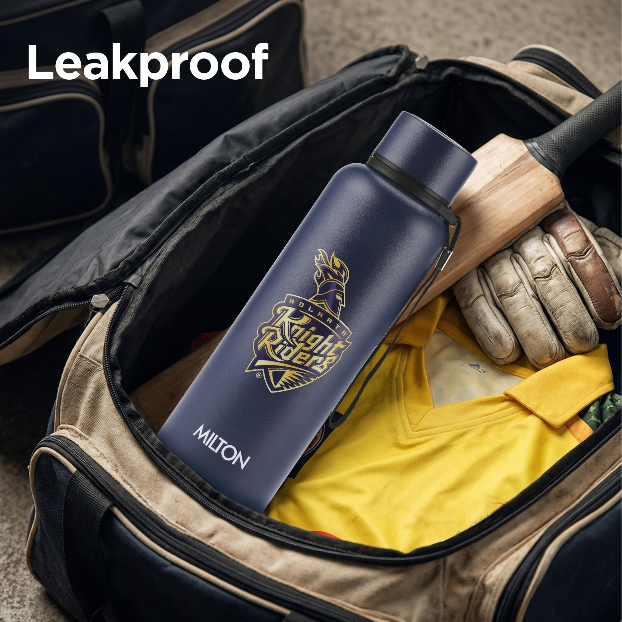 Sports Aura UV Printing Thermosteel Bottle - Kolkata Knight Riders (KKR) - Milton