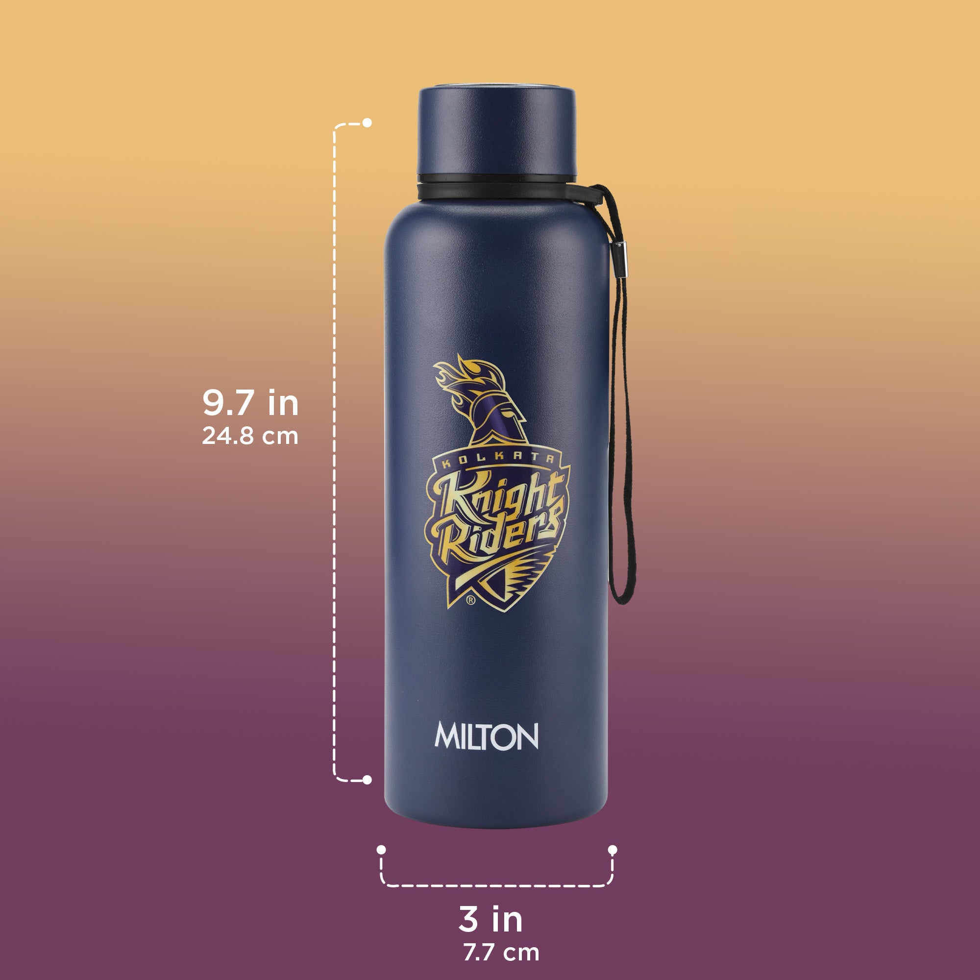 Sports Aura UV Printing Thermosteel Bottle - Kolkata Knight Riders (KKR) - Milton