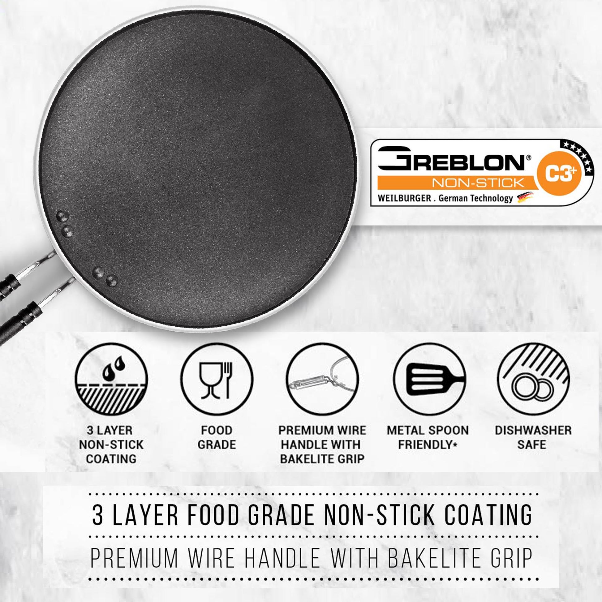 Flat Dosa Tawa Blackpearl Features