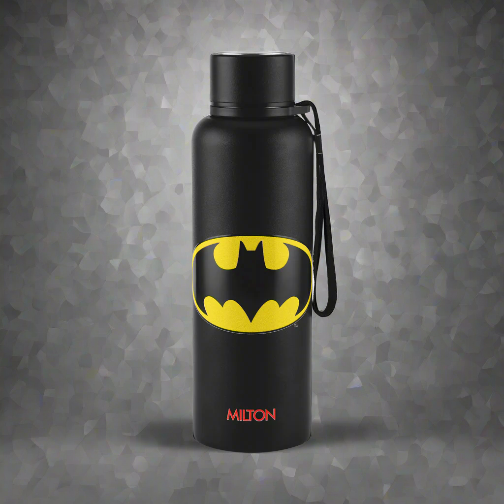 Batman 3D UV Printed Aura Thermosteel Bottle (Milton) - 725 ml / Black