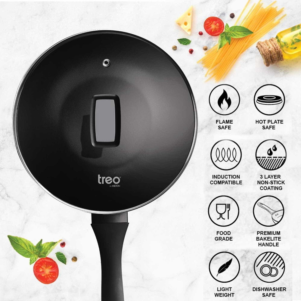 Black Pearl Induction Fry Pan With Lid Features