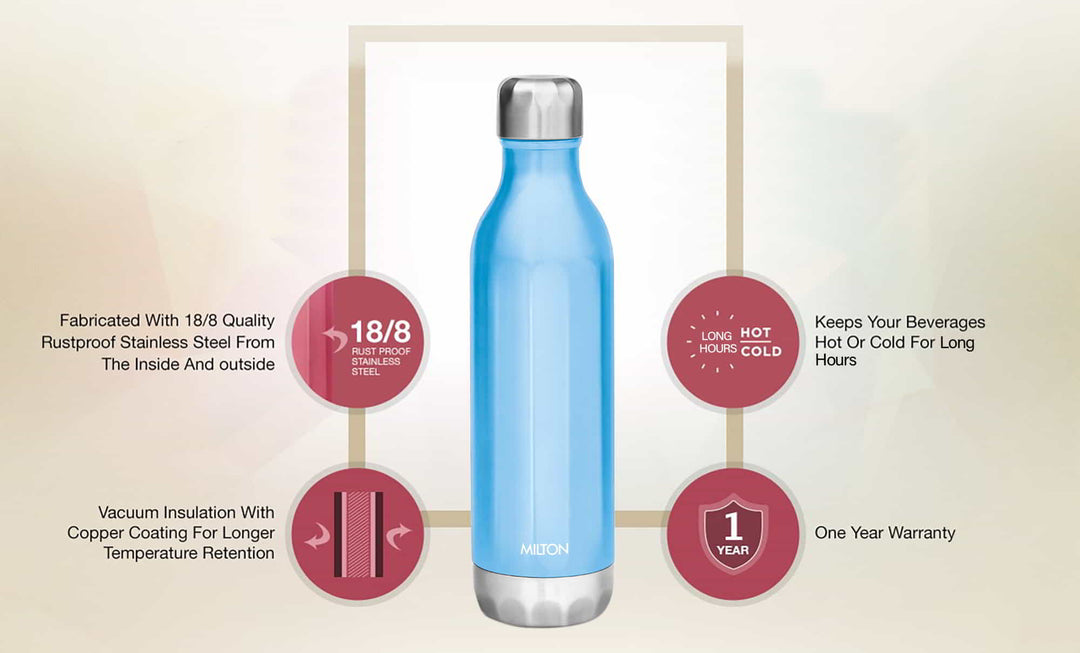 Bliss Thermosteel Water Bottle Blue