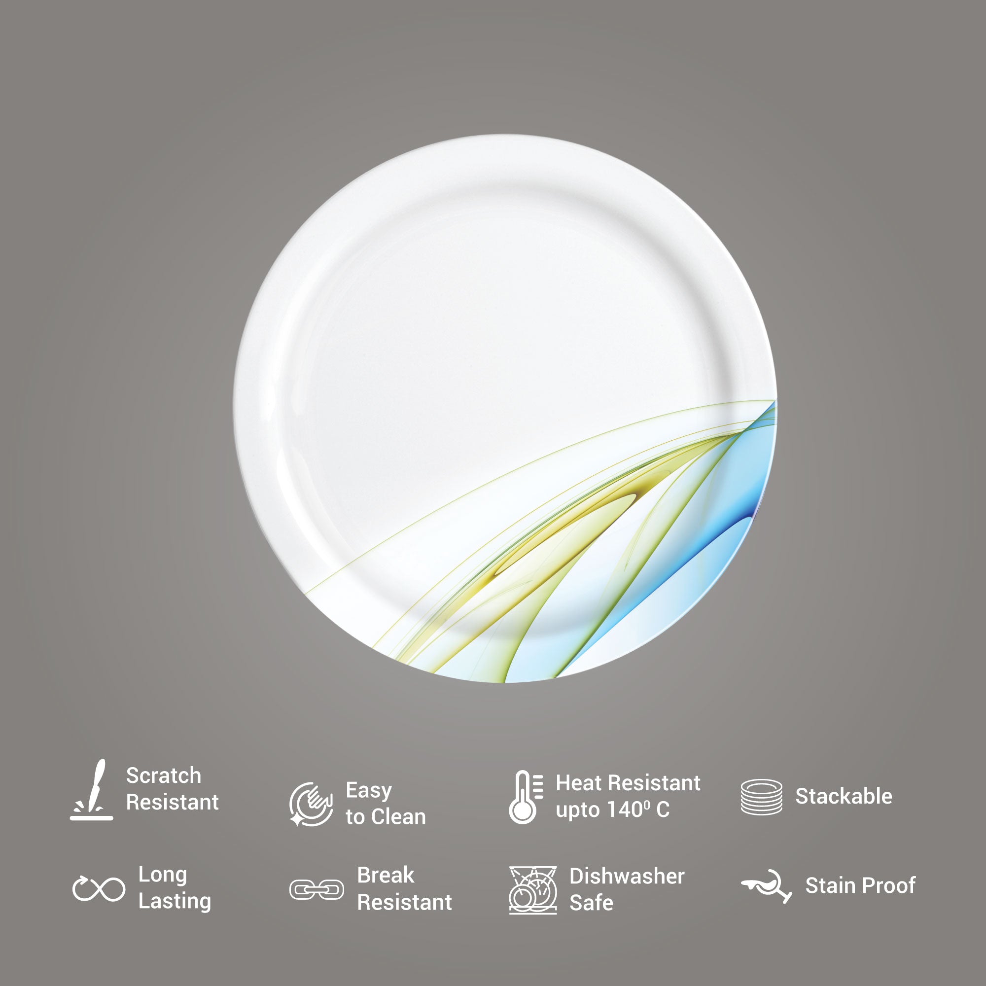 Lissome Dinner Set - Blue Stroke (Melamine)