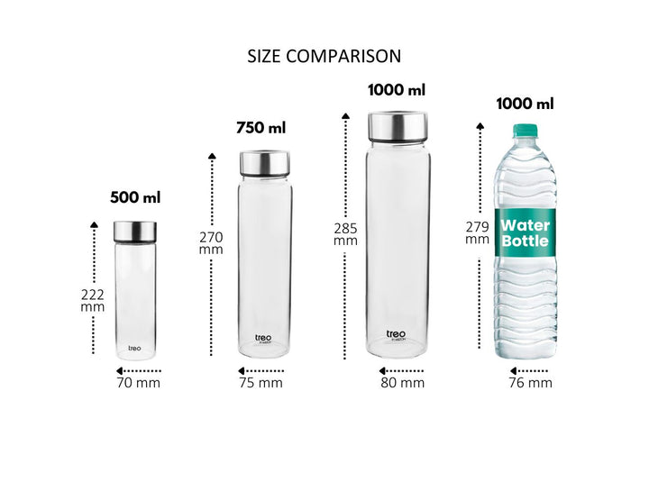 Borosilicate Crysta Glass Bottle (Treo by Milton)