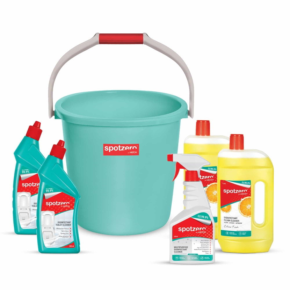 Buy Spotzero Bucket Bathroom Cleaning Kit Online at Best Price | Milton
