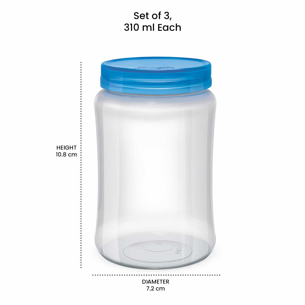 Crisp N Clear 300 -Round 3 Pcs Set Blue (Milton)