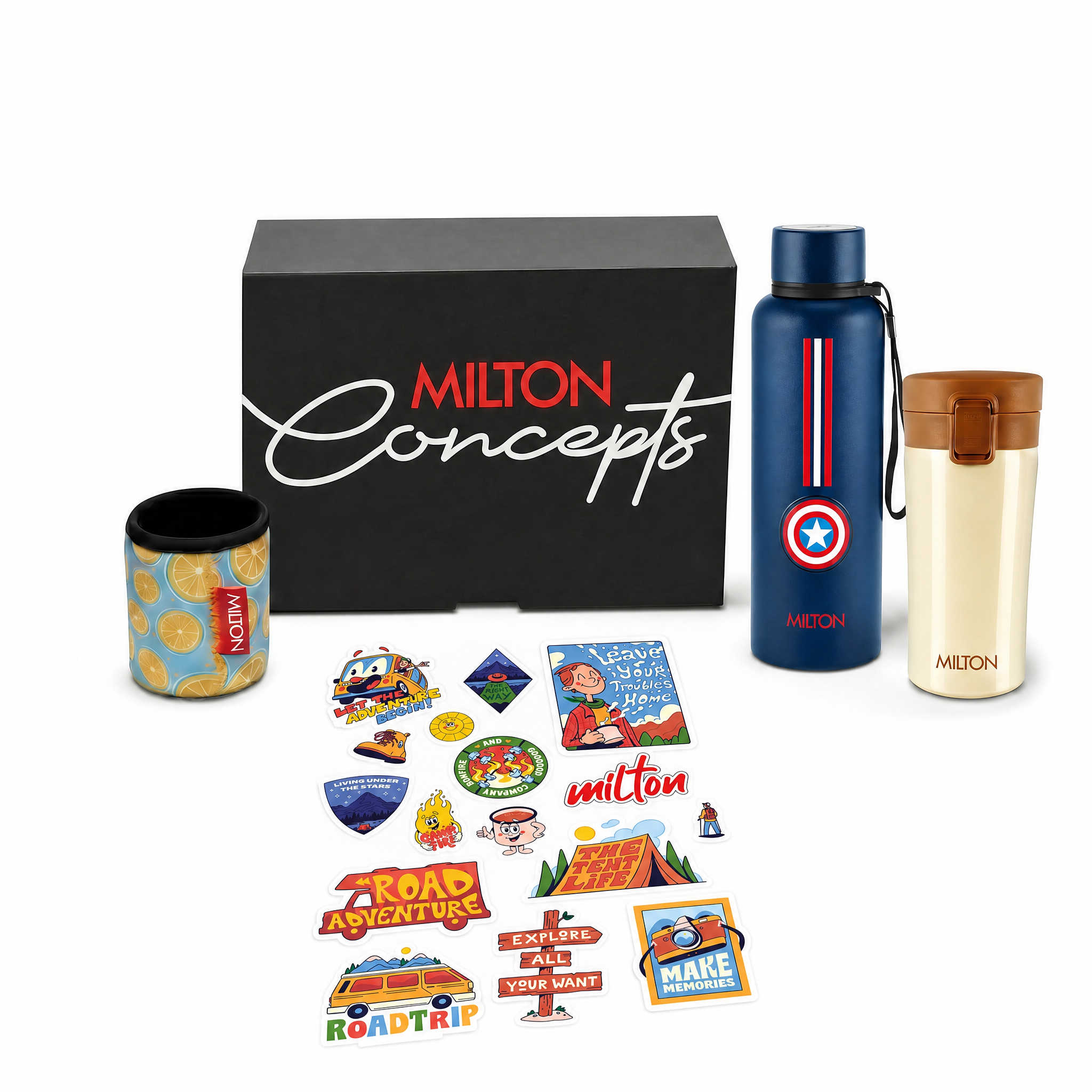 {Dark Blue - Captain America | Ivory | Blue Lime & Adventure Sticker}