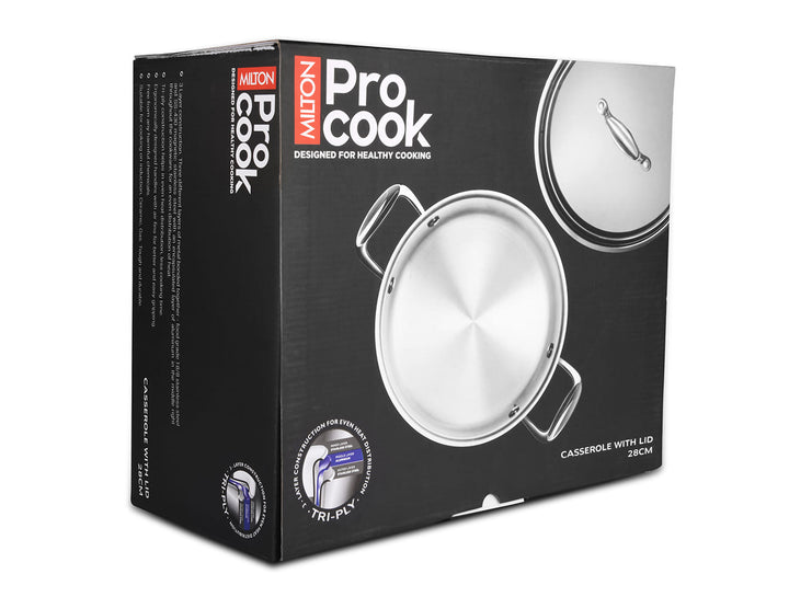 Casserole With Lid Triply (Milton Procook)