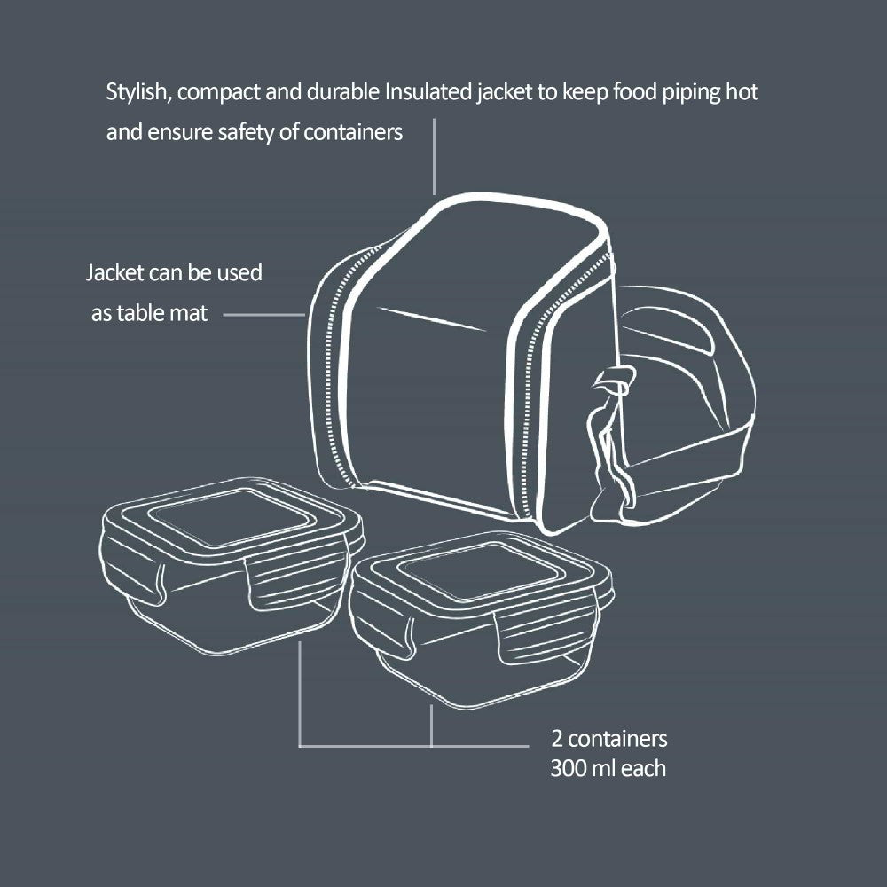 Cube Glass Tiffin (Treo by Milton)