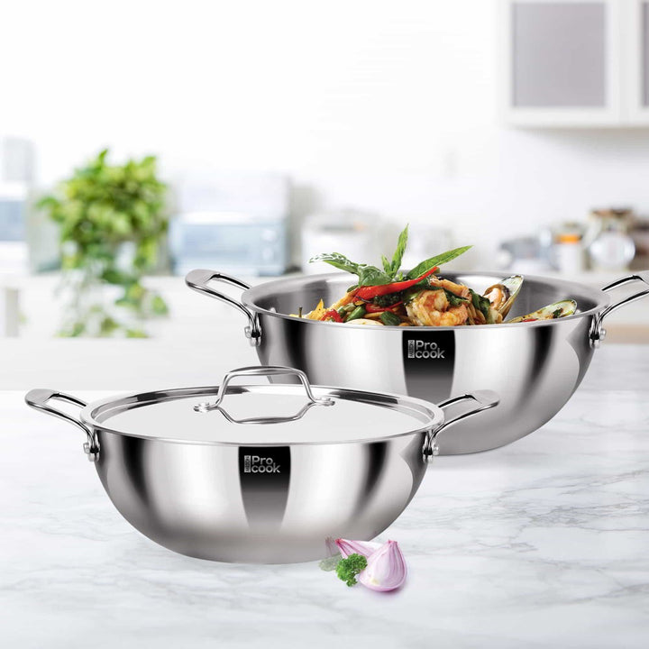 Buy Deep Kadhai With Lid Ss Triply
