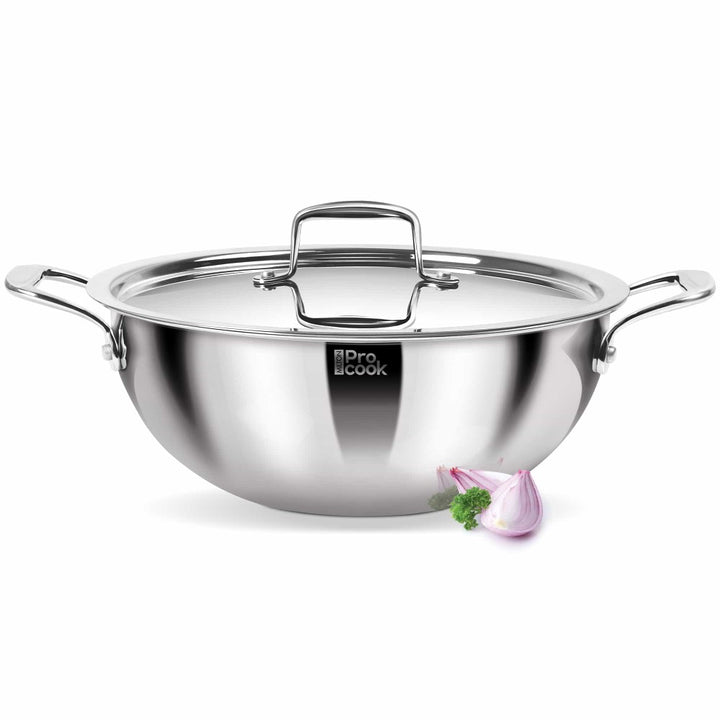 Milton ProCook Deep Kadhai With Lid Ss Triply