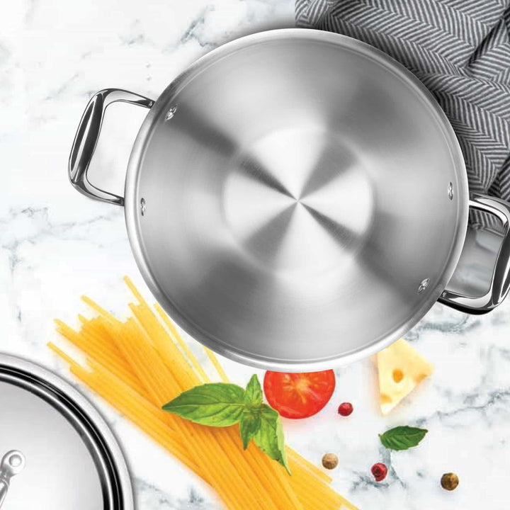Buy Milton ProCook Deep Kadhai With Lid Ss Triply