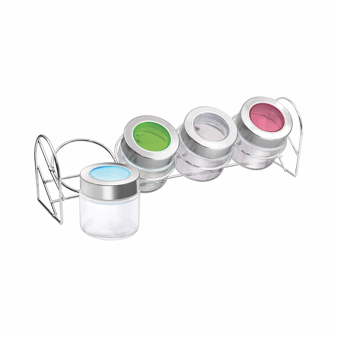 Delfy Jar Set With Metal Stand