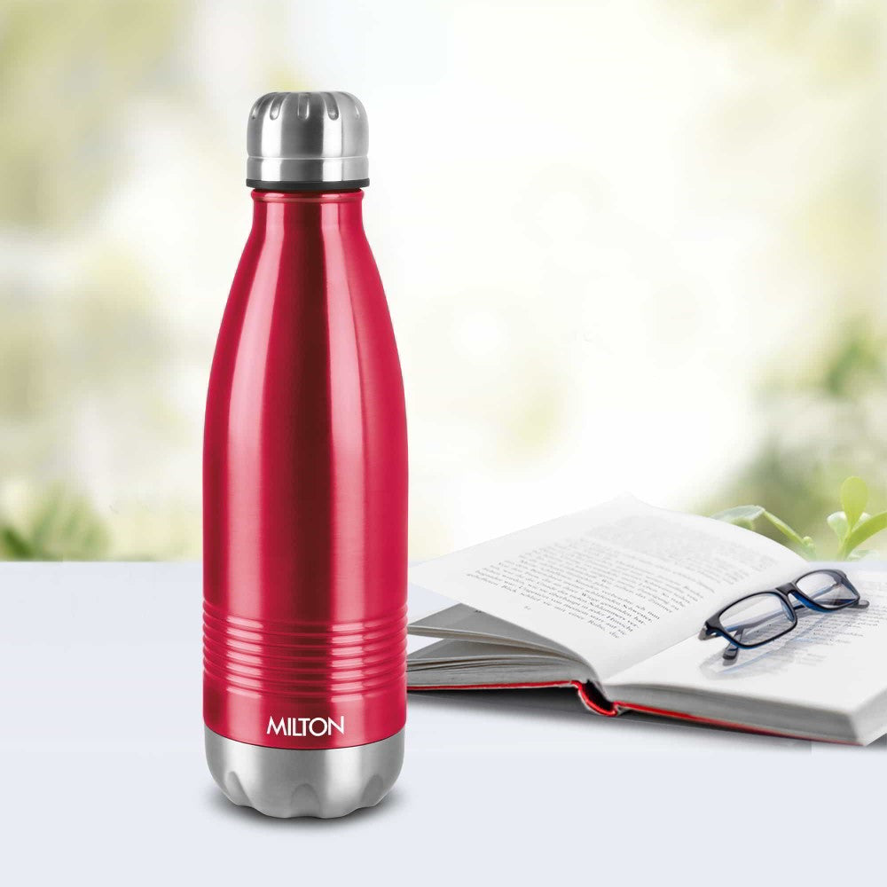 Milton Duo DLX 1000 Thermosteel - Botella de agua fría y caliente, 24  horas, 1 litro, color blanco