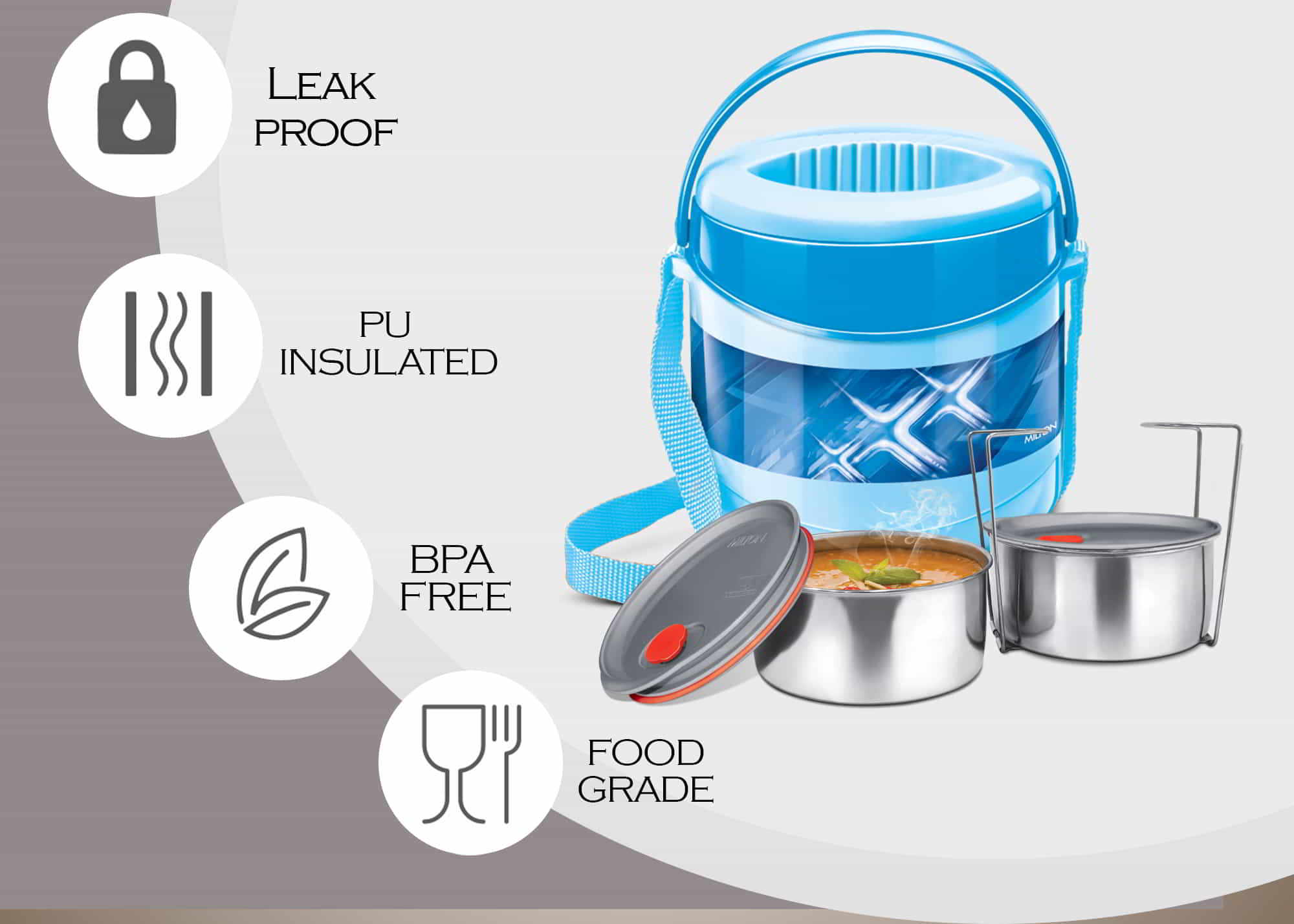 Econa Deluxe Insulated Lunchbox Features