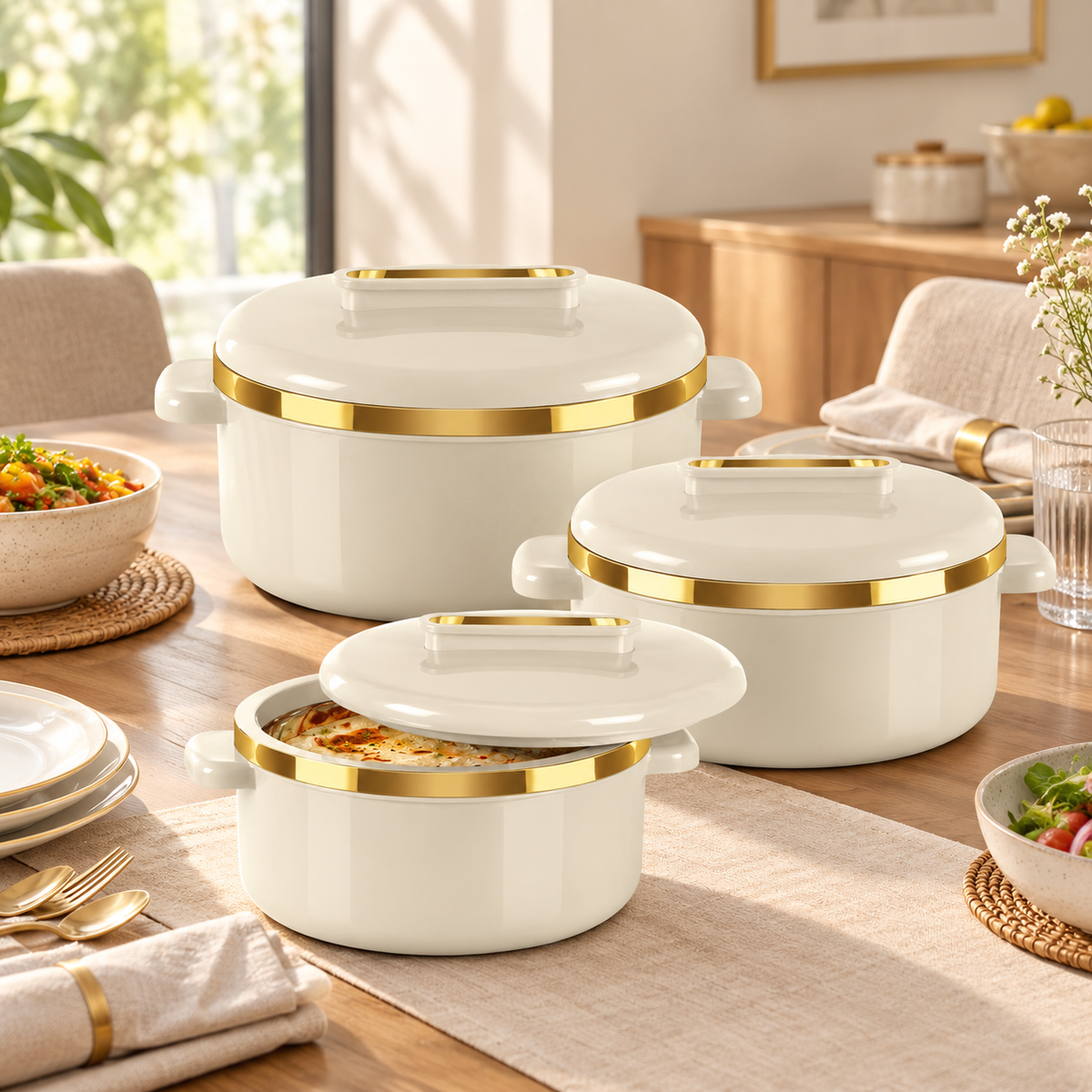 {Ivory | 1000/1500/2000 ml | Regular Set, Ivory | 500/1000/1500 ml | Jr. Gift Set}