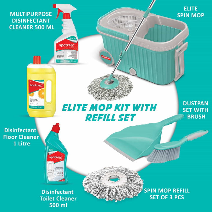 Elite Mop Floor Cleaning Kit with added Refill (Spotzero by Milton)