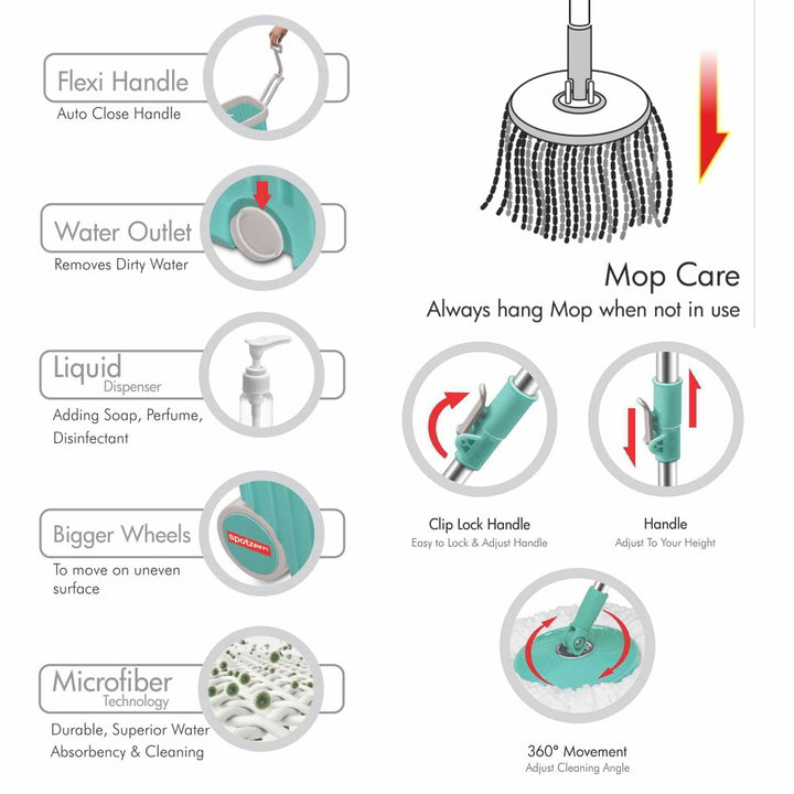 Elite Mop with Cleaner Set (Spotzero by Milton)