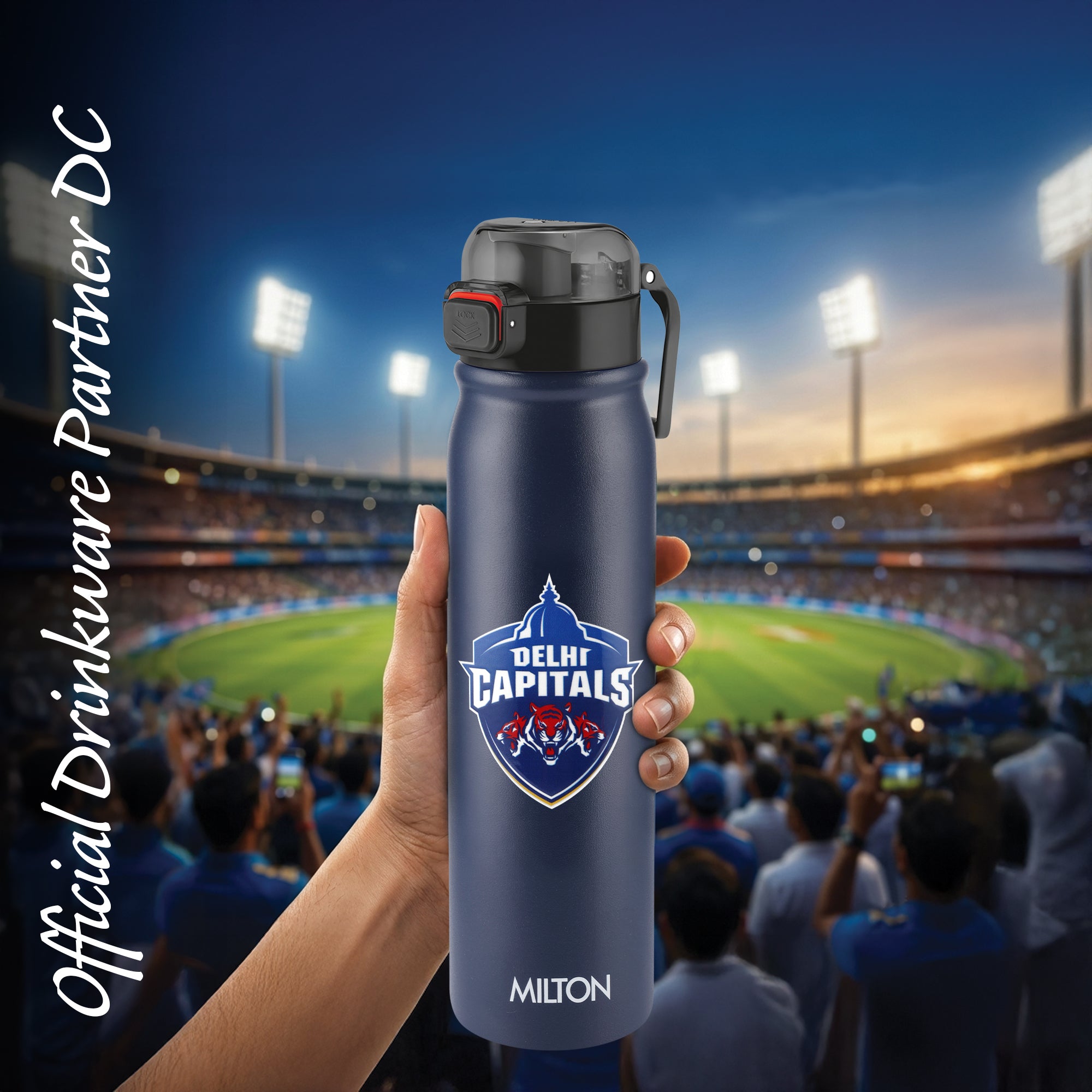 Sports Reva UV Printing Stainless Steel Bottle - Delhi Capitals (DC) - Milton