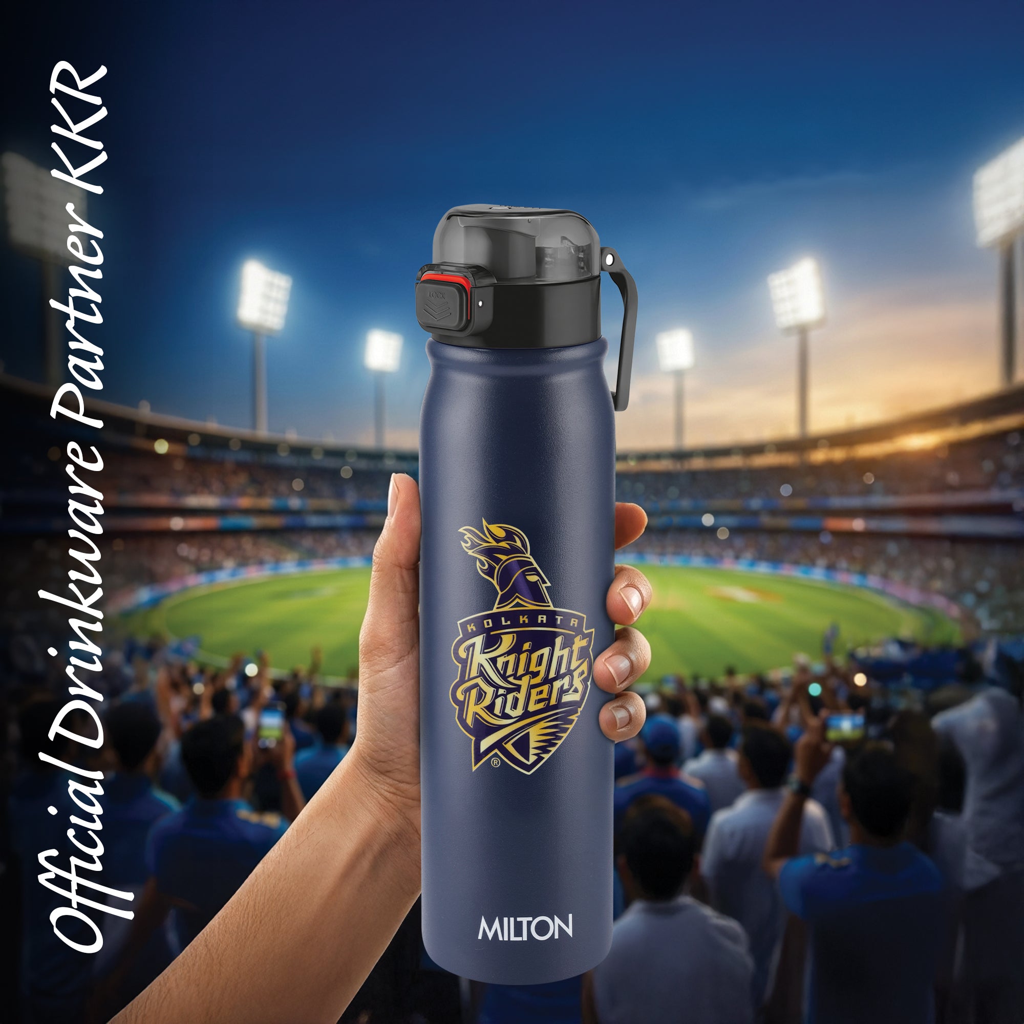 Sports Reva UV Printing Stainless Steel Bottle - Kolkata Knight Riders (KKR) - Milton