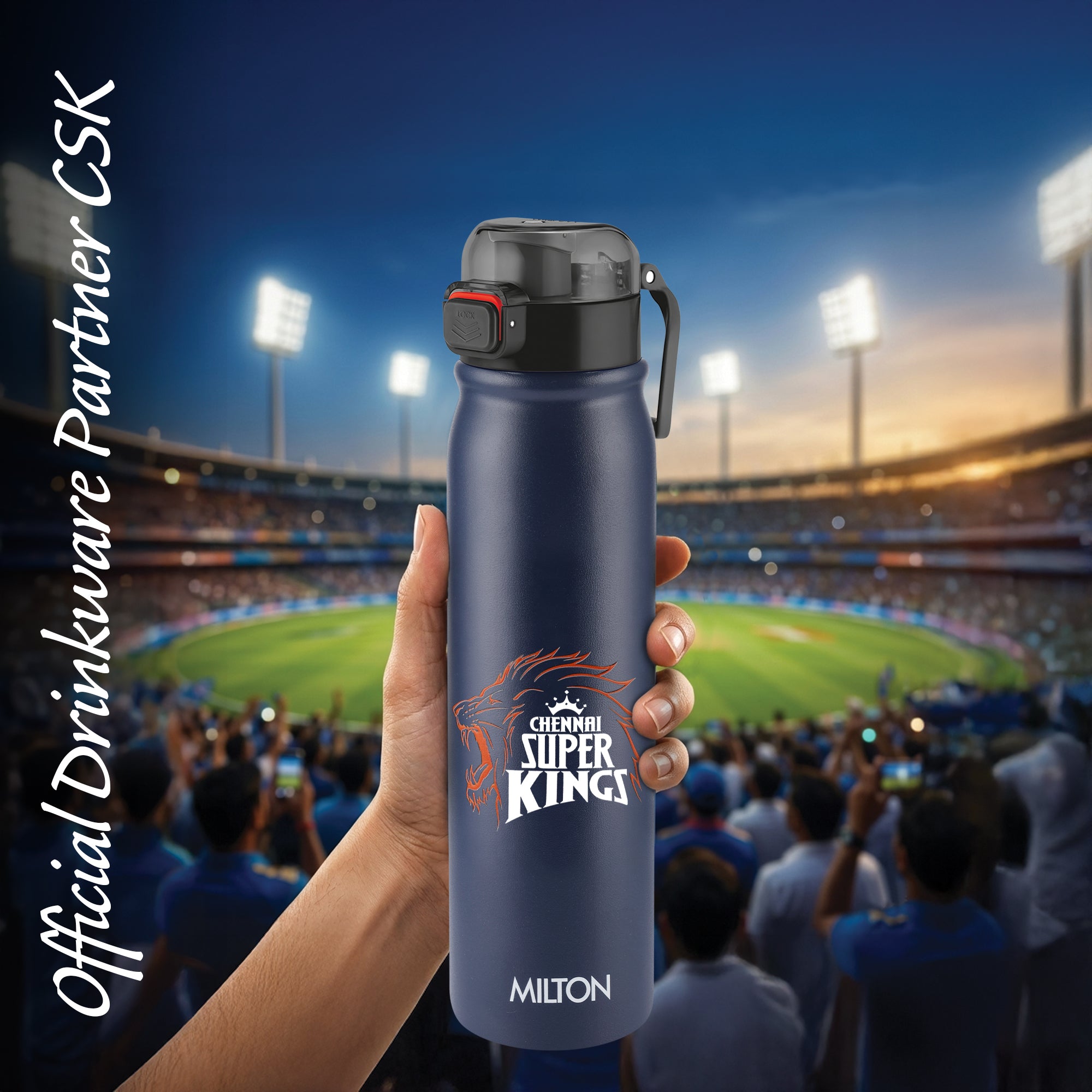 Sports Reva UV Printing Stainless Steel Bottle - Chennai Super Kings (CSK) - Milton