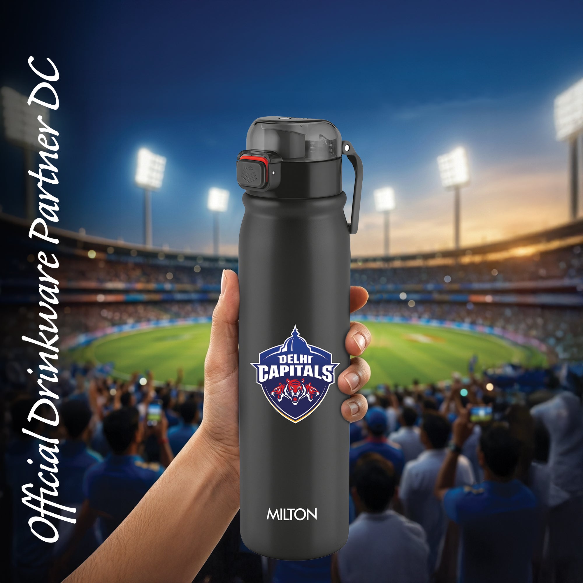 Sports Reva UV Printing Stainless Steel Bottle - Delhi Capitals (DC) - Milton