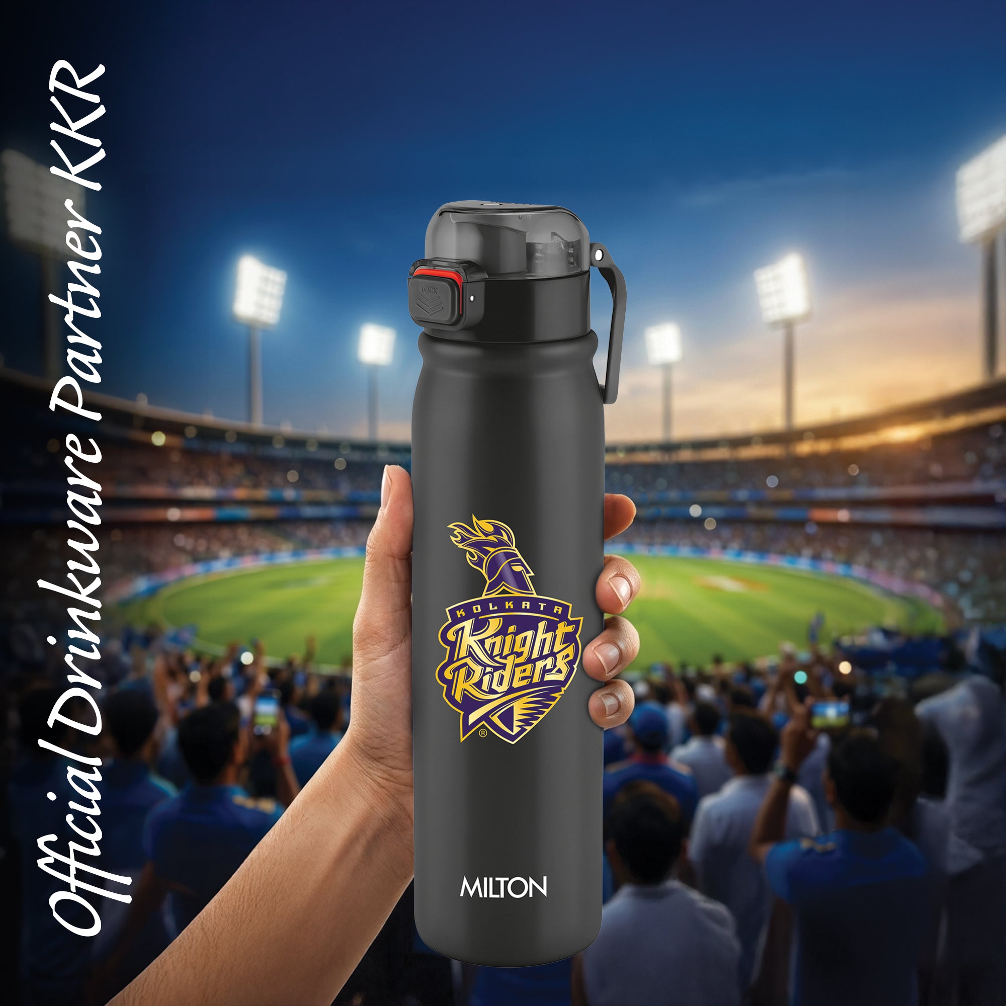 Sports Reva UV Printing Stainless Steel Bottle - Kolkata Knight Riders (KKR) - Milton